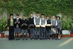 The classes who won the Christmas Board Design Competition organized by the SU